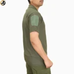 Olive Green Tactical Half Sleeve Polo T-Shirt with Indian Flag & Sleeve Pocket - Image 4