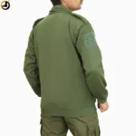 Olive Green Winter Tactical Sweatshirt with Indian Flag & Velcro Panels - Image 3