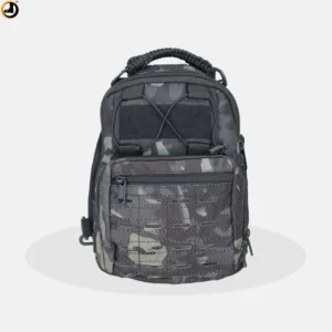 Black Multicam Tactical Sling Bag with Velcro Panel