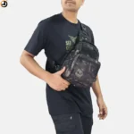 Black Multicam Tactical Sling Bag with Velcro Panel - Image 3