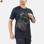 Black Multicam Tactical Sling Bag with Velcro Panel