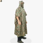 Digital Camo Rain Poncho with Utility Pocket