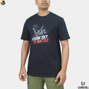 "From Sky to Battle" Military Inspired T-Shirt – Black
