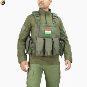Premium Olive Green Tactical Combat Vest with Quick-Release Buckles