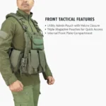 Premium Olive Green Tactical Combat Vest with Quick-Release Buckles - Image 6