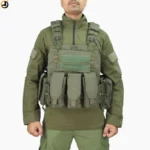 Premium Olive Green Tactical Combat Vest with Quick-Release Buckles - Image 5