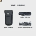 Folding Multi-Tool Utility Knife with Nylon Belt Pouch - Image 11