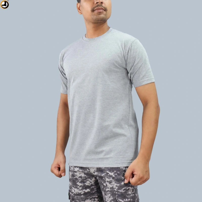 indian air force gray plain t shirt 2_online army Store Indian Air Force Plain Grey T-Shirt - Image 1