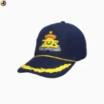 Artillery Regimental Cap – Navy Blue with Embroidered Badge and Front Leaf Design