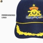 Artillery Regimental Cap – Navy Blue with Embroidered Badge and Front Leaf Design - Image 3