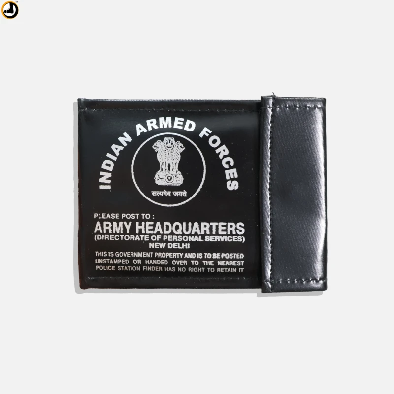 INDIAN ARMED FORCES ID CARD COVER 2_online army Store Indian Armed Forces ID Card Cover (Black) - Image 1