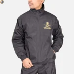 Indian Army Tracksuit (Black with Green Strips) | Upper Only