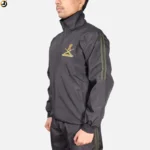 Indian Army Tracksuit (Black with Green Strips) | Upper Only - Image 3