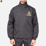 Indian Army Tracksuit (Black with Green Strips) | Upper Only - Image 4