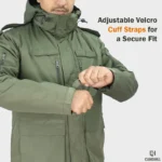 Camo Hill -10°C Tactical Winter Jacket with Detachable Hood – Olive Green - Image 10