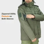 Camo Hill -10°C Tactical Winter Jacket with Detachable Hood – Olive Green - Image 11