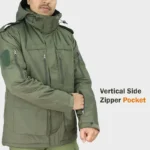 Camo Hill -10°C Tactical Winter Jacket with Detachable Hood – Olive Green - Image 12