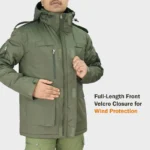 Camo Hill -10°C Tactical Winter Jacket with Detachable Hood – Olive Green - Image 14