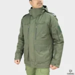 Camo Hill -10°C Tactical Winter Jacket with Detachable Hood – Olive Green - Image 2