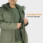 Camo Hill -10°C Tactical Winter Jacket with Detachable Hood – Olive Green - Image 16