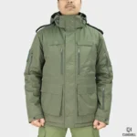 Camo Hill -10°C Tactical Winter Jacket with Detachable Hood – Olive Green - Image 4