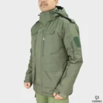 Camo Hill -10°C Tactical Winter Jacket with Detachable Hood – Olive Green - Image 5