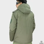 Camo Hill -10°C Tactical Winter Jacket with Detachable Hood – Olive Green - Image 8