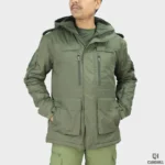 Camo Hill -10°C Tactical Winter Jacket with Detachable Hood – Olive Green - Image 6